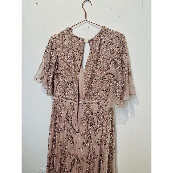 MAC DUGGAL 93681 Vintage Lilac Pink Sequined Butterfly High Low Gown Dress 2 - Picture 13 of 13